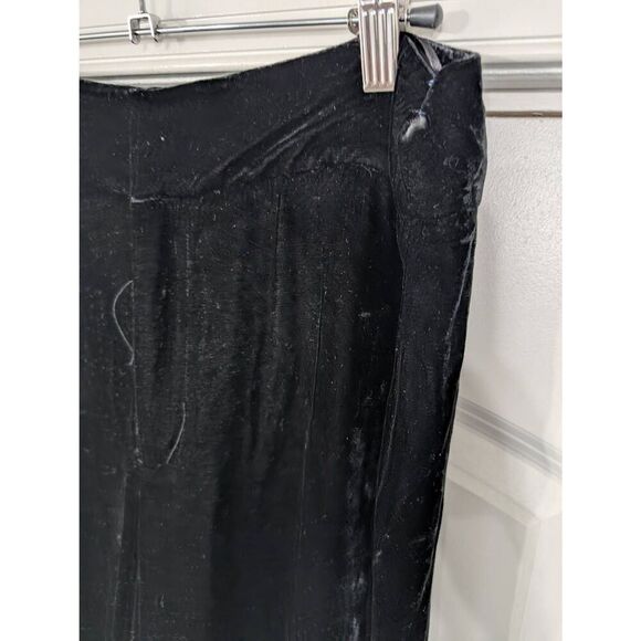 Zara Woman Velvet Wide Leg Pants women's medium black‎ goth witchy whimsigoth - Picture 2 of 6